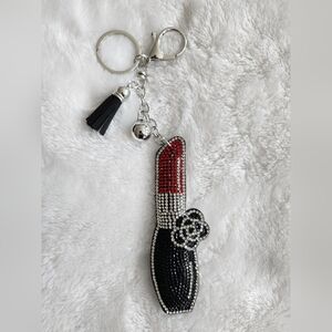 Lipstick Makeup Keychain Bag Charm